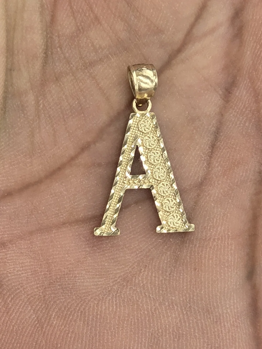 14k Real Gold Letter A Pendant